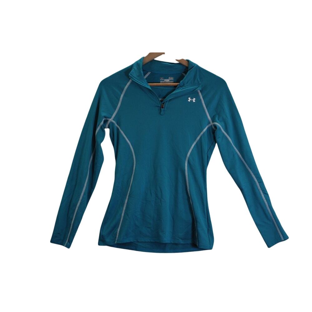 Under Armour Pullover Women's S Blue ColdGear Quarter Zip Athletic Top